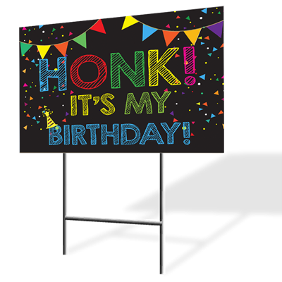 Honk it's My Birthday Yard Sign 2pc