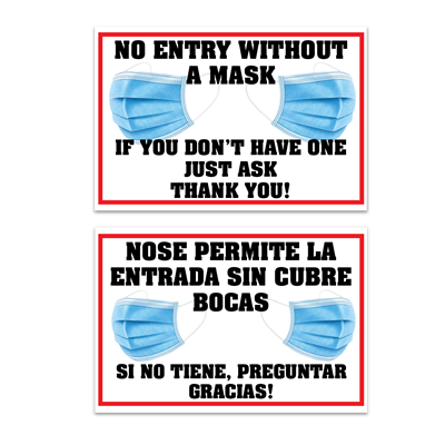 No Entry Without a Mask - Bilingual